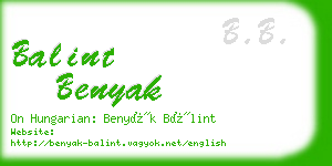 balint benyak business card